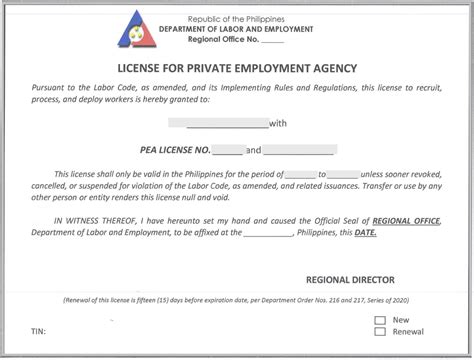 dole license verification|Department of Labor and Employment.
